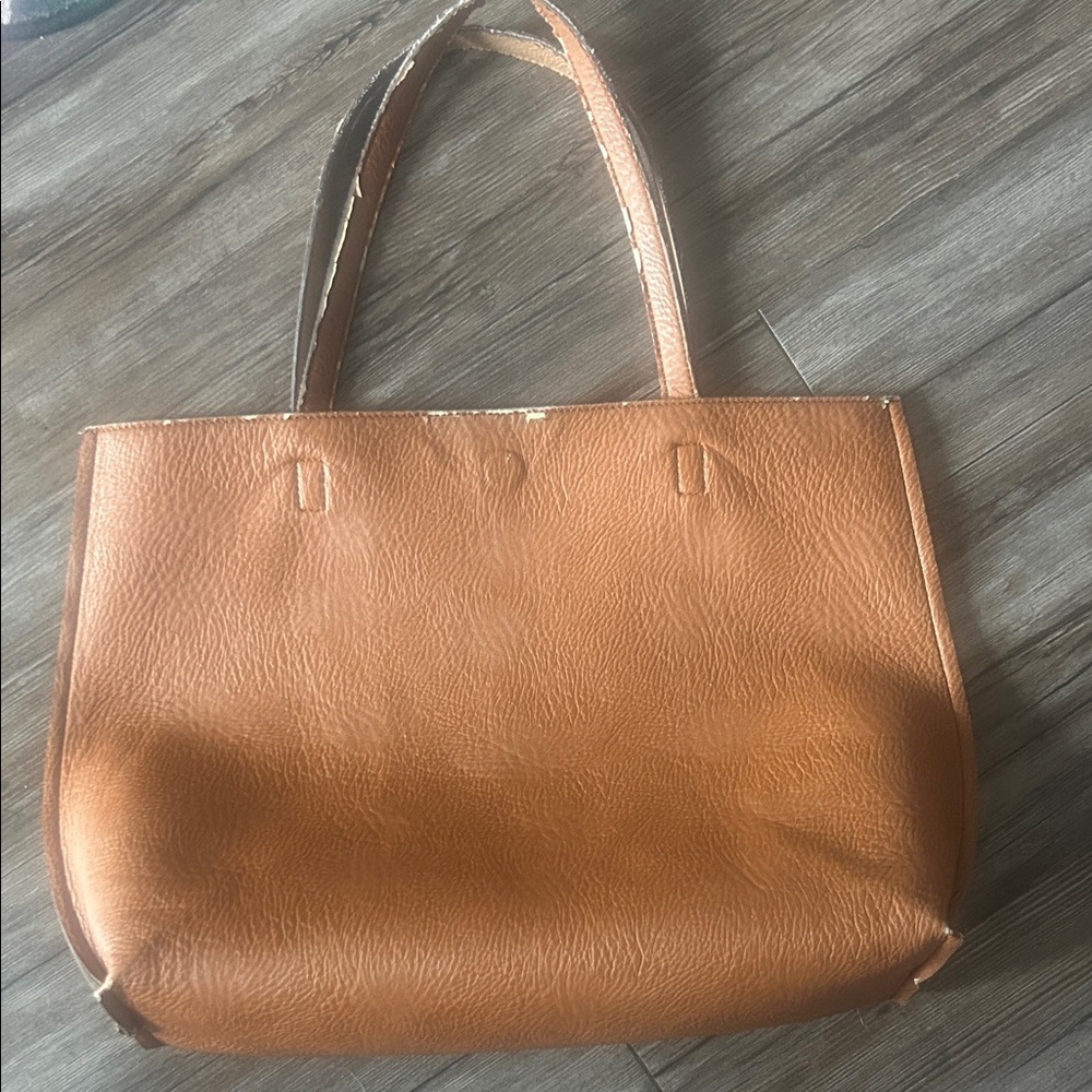 Tan Leather Tote Bag